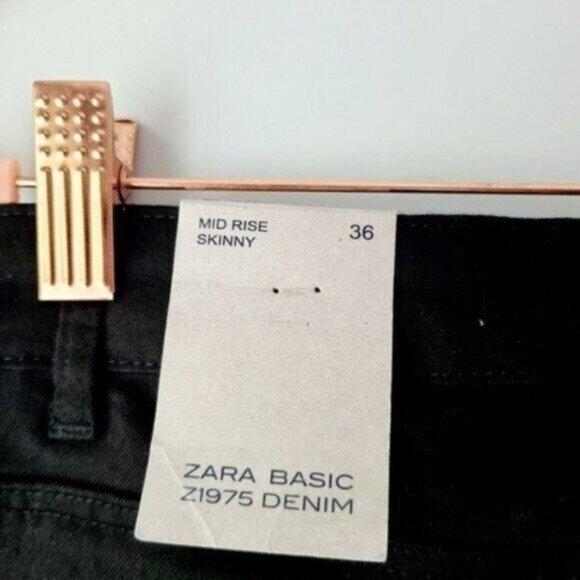 NWT Zara Black Striped Skinny Jeans - Picture 8 of 9